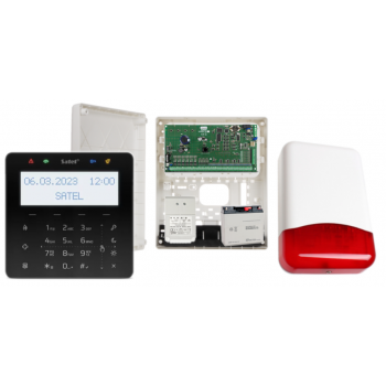 ZESTAW ALARMOWY SATEL INTEGRA 64 + INT-KSG2R-B + OPU-3P + AWT682 + 17Ah + SYRENA TI700